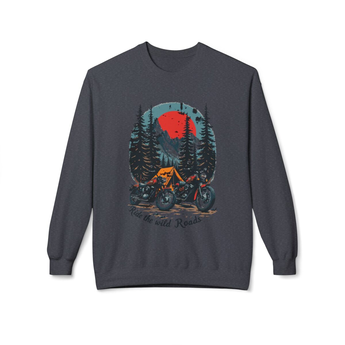 Ride the wild roads Unisex Midweight Softstyle Fleece Crewneck Sweatshirt - Image 9