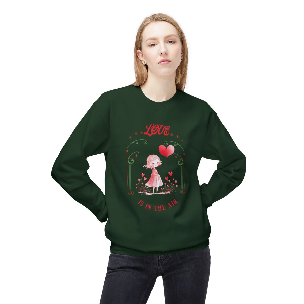 Love is in the air Unisex Midweight Softstyle Fleece Crewneck Sweatshirt - Image 7