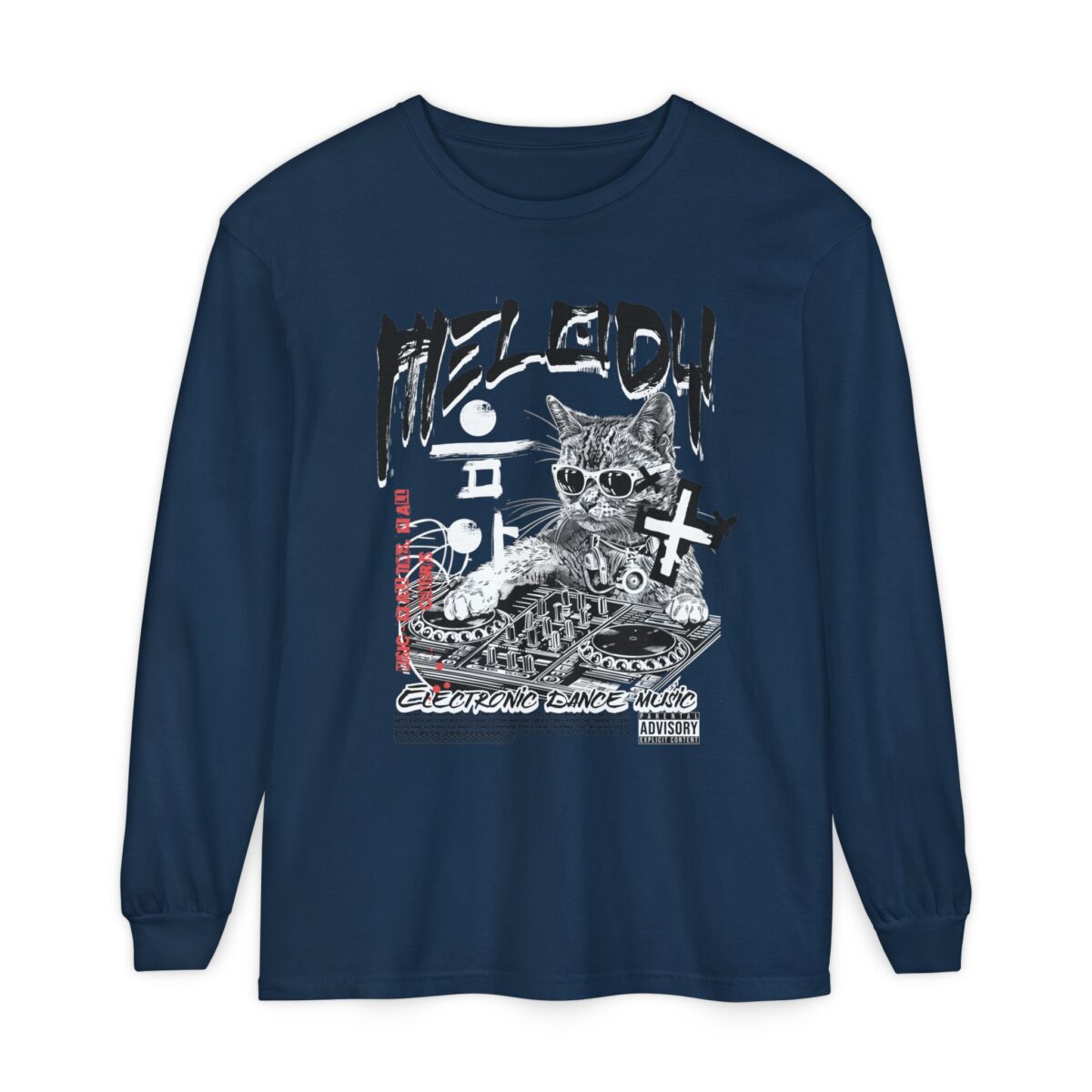 DJ Cat Unisex Garment-dyed Long Sleeve T-Shirt - Image 29