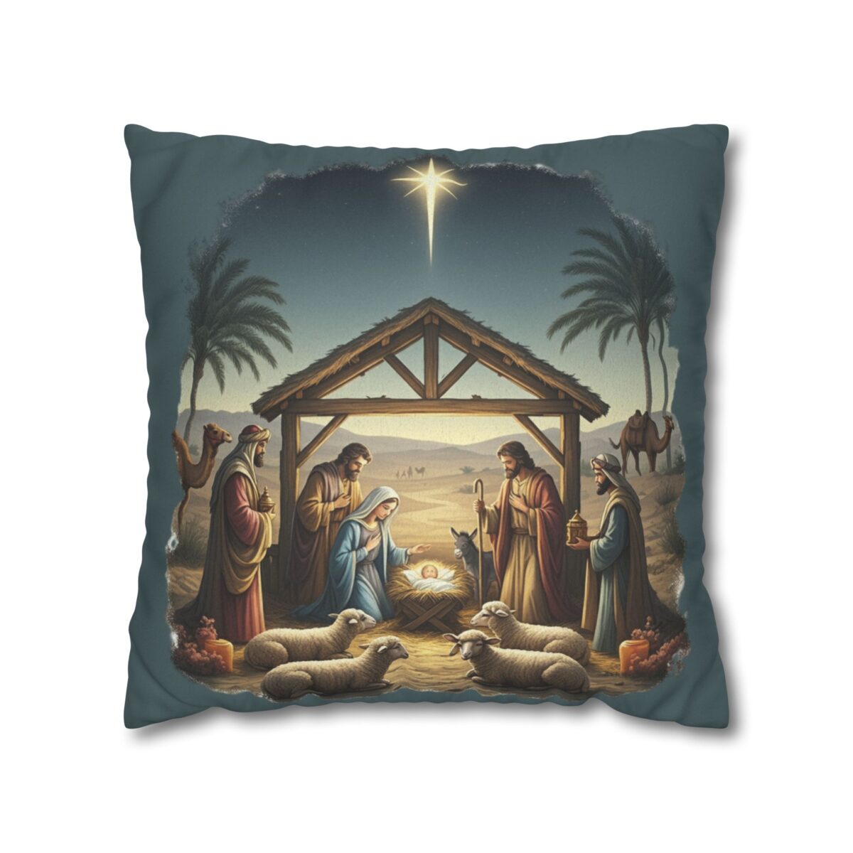 The baby was Jesus Faux Suede Square Pillowcase - Image 9