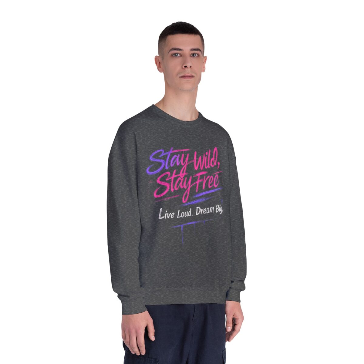 Stay wild Stay free Unisex NuBlend® Crewneck Sweatshirt - Image 3