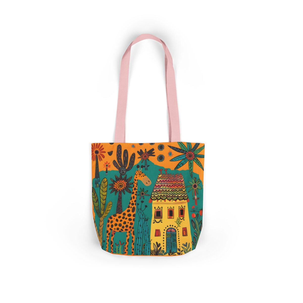 The giraffe that lives in my house Canvas Tote Bag, 5-Color Straps - Image 14