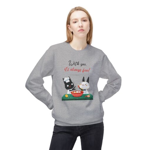 With you it's always fun Unisex Midweight Softstyle Fleece Crewneck Sweatshirt - Image 7