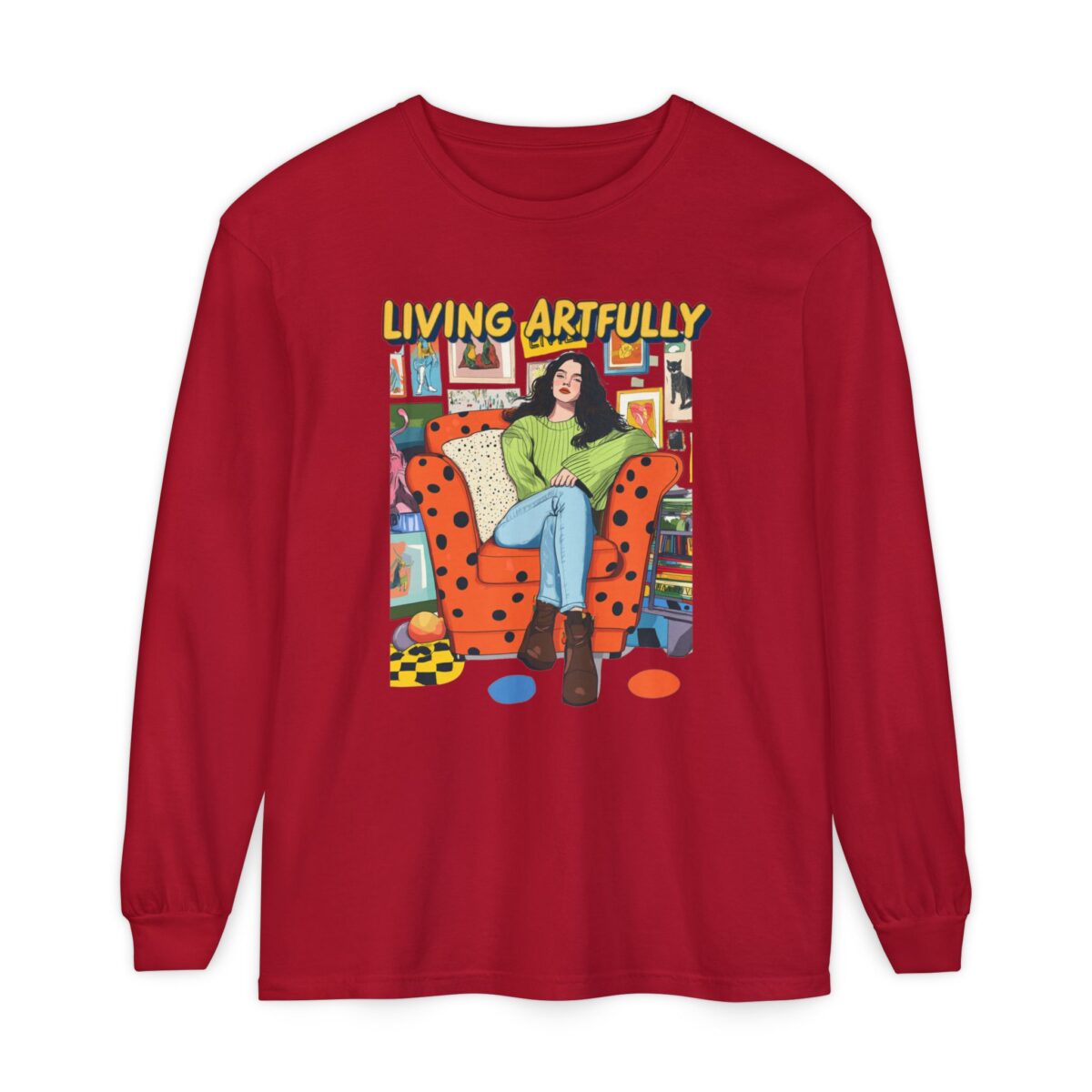Living Artfully Unisex Garment-dyed Long Sleeve T-Shirt - Image 25