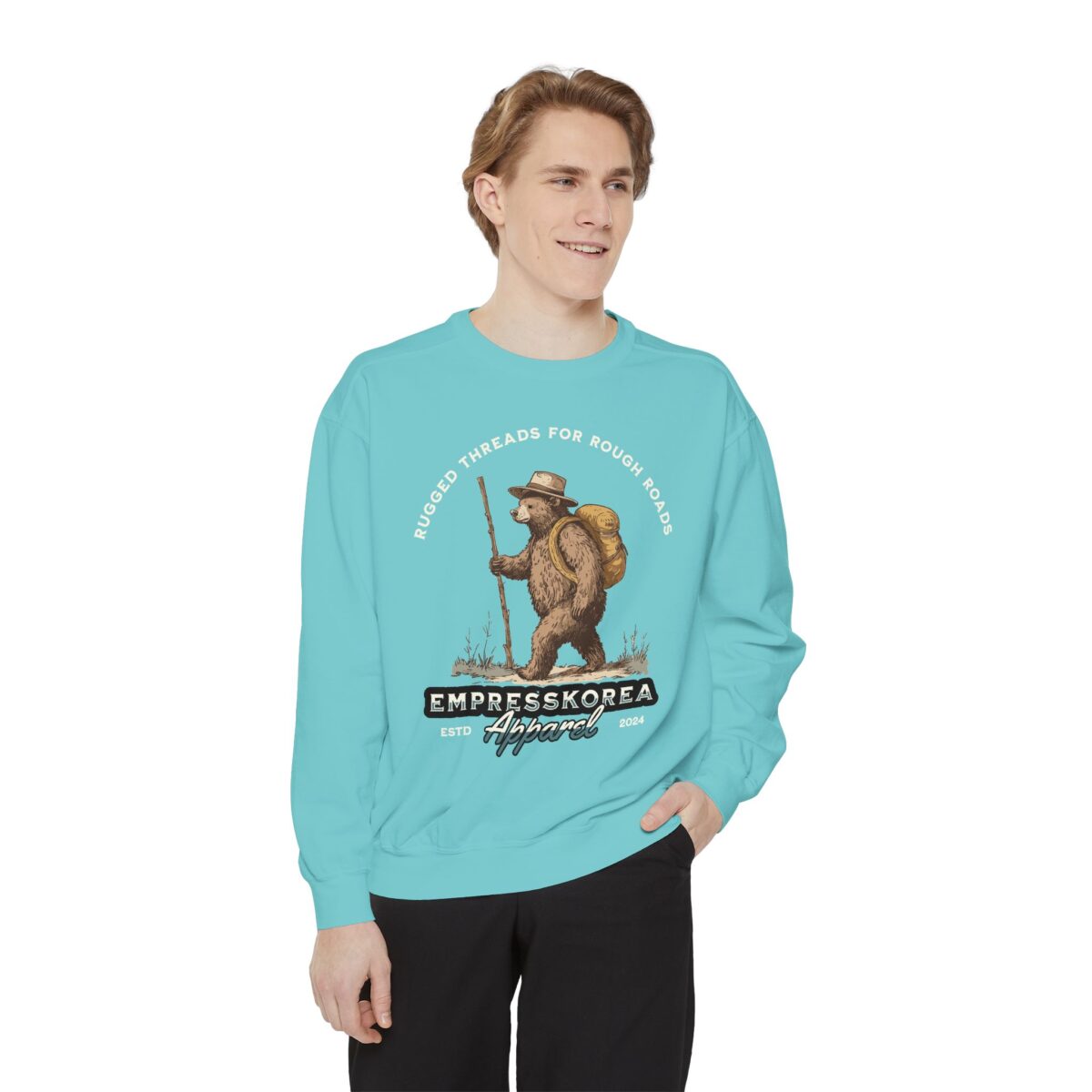 Rugged threads for ruff roads Unisex Garment-Dyed Sweatshirt - Image 19