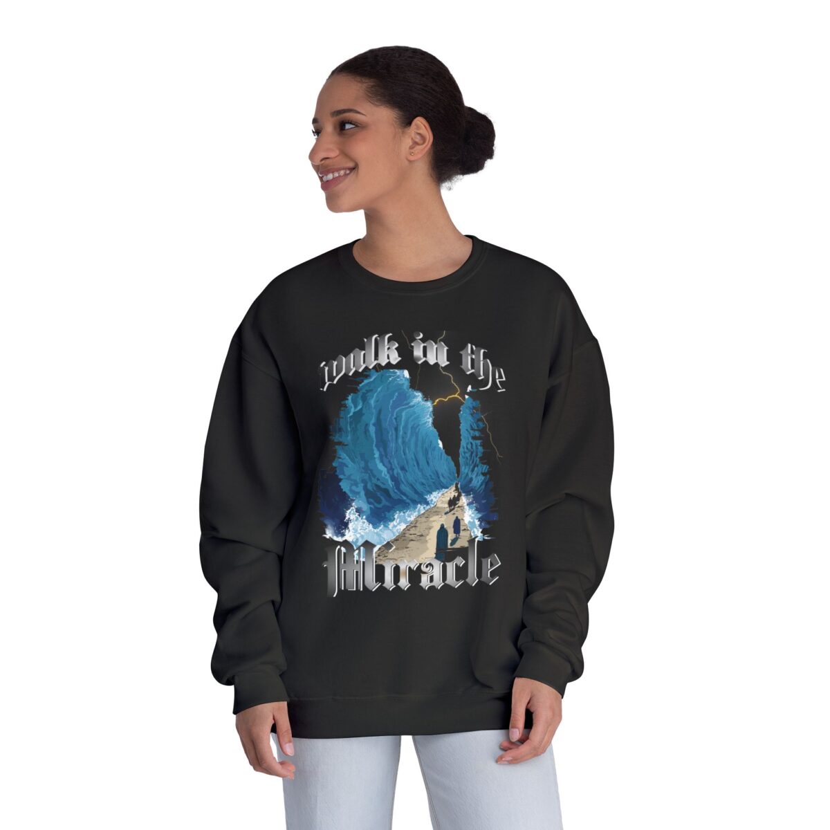 Walk in the miracle Unisex NuBlend® Crewneck Sweatshirt - Image 8