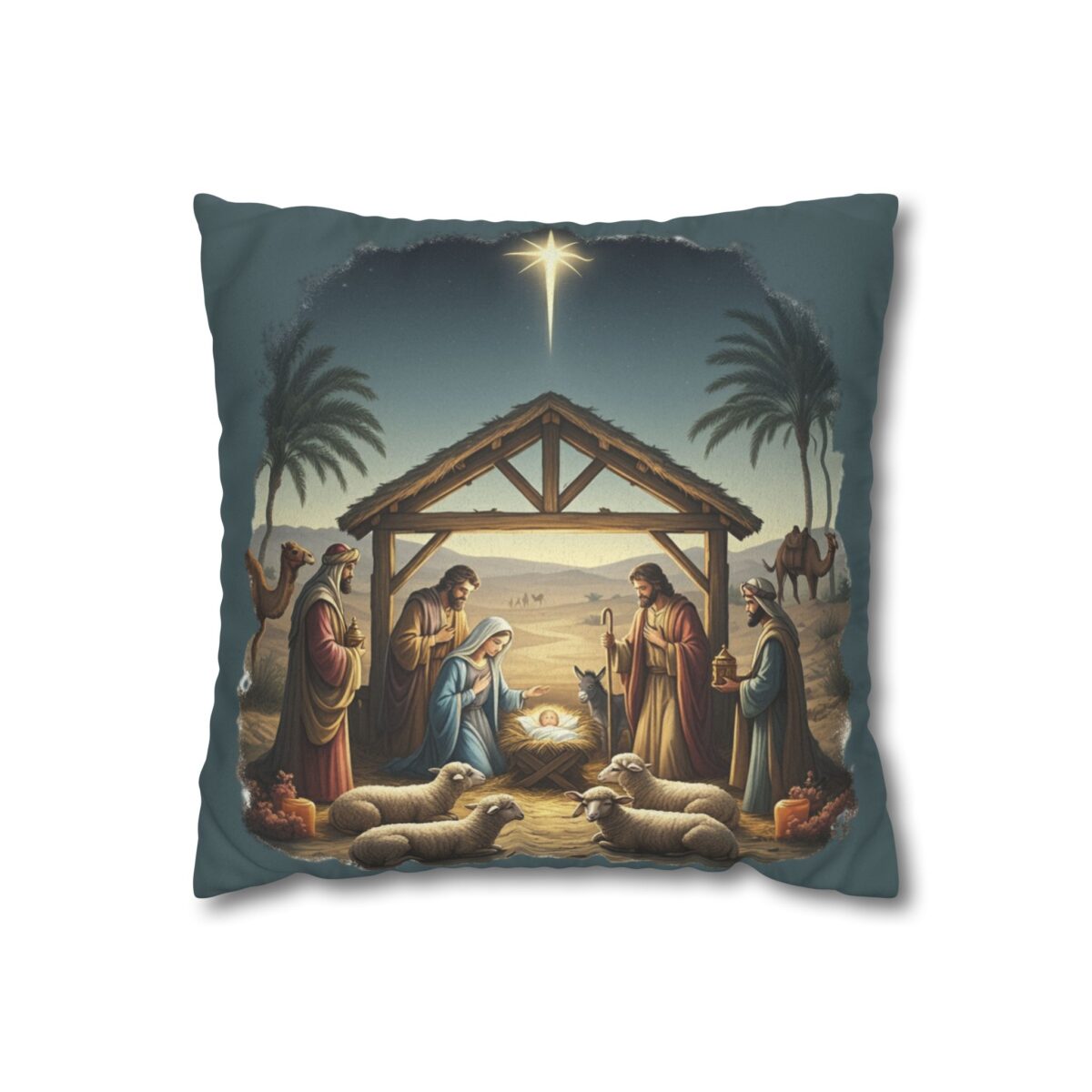 The baby was Jesus Faux Suede Square Pillowcase
