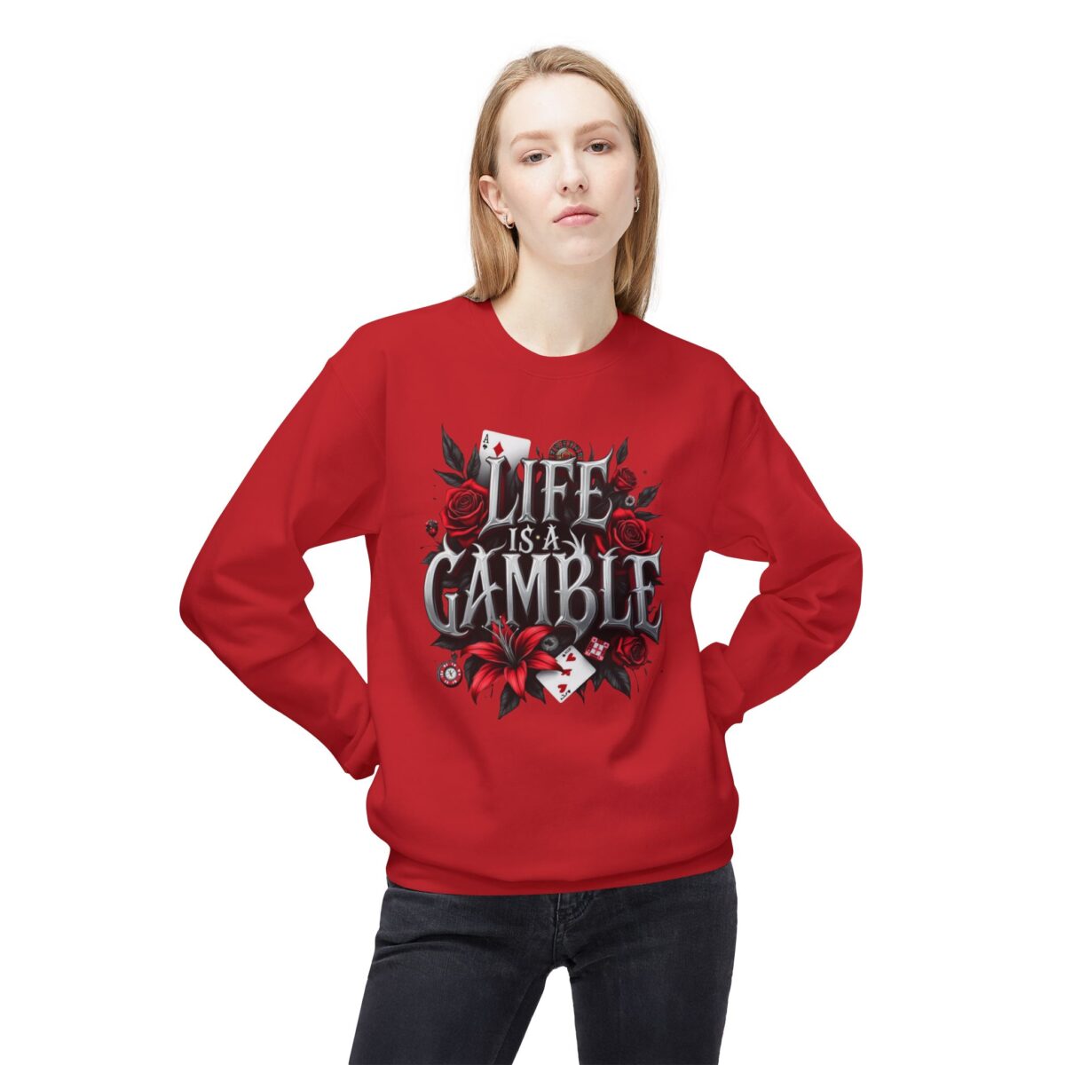 Life is a gamble Unisex Midweight Softstyle Fleece Crewneck Sweatshirt - Image 39