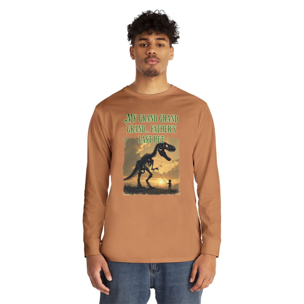 My Grand Grand Grandfather's Last Pet Long Sleeve Crewneck Tee - Dinosaur Theme - Image 11