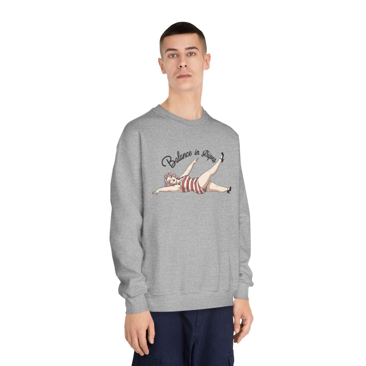 Balance in Stripes Unisex DryBlend® Crewneck Sweatshirt - Image 12