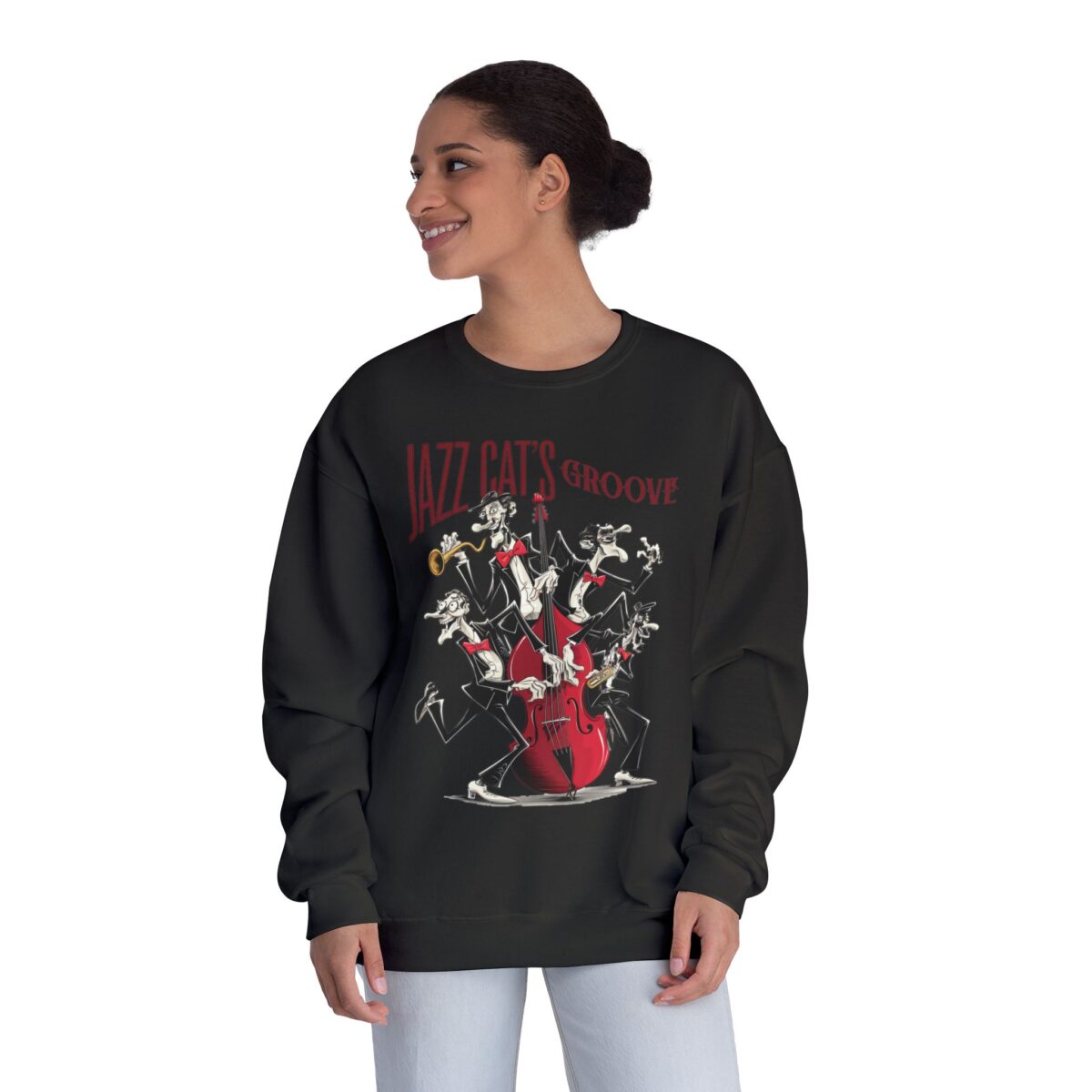 Jazz cat's groove Unisex NuBlend® Crewneck Sweatshirt - Image 12