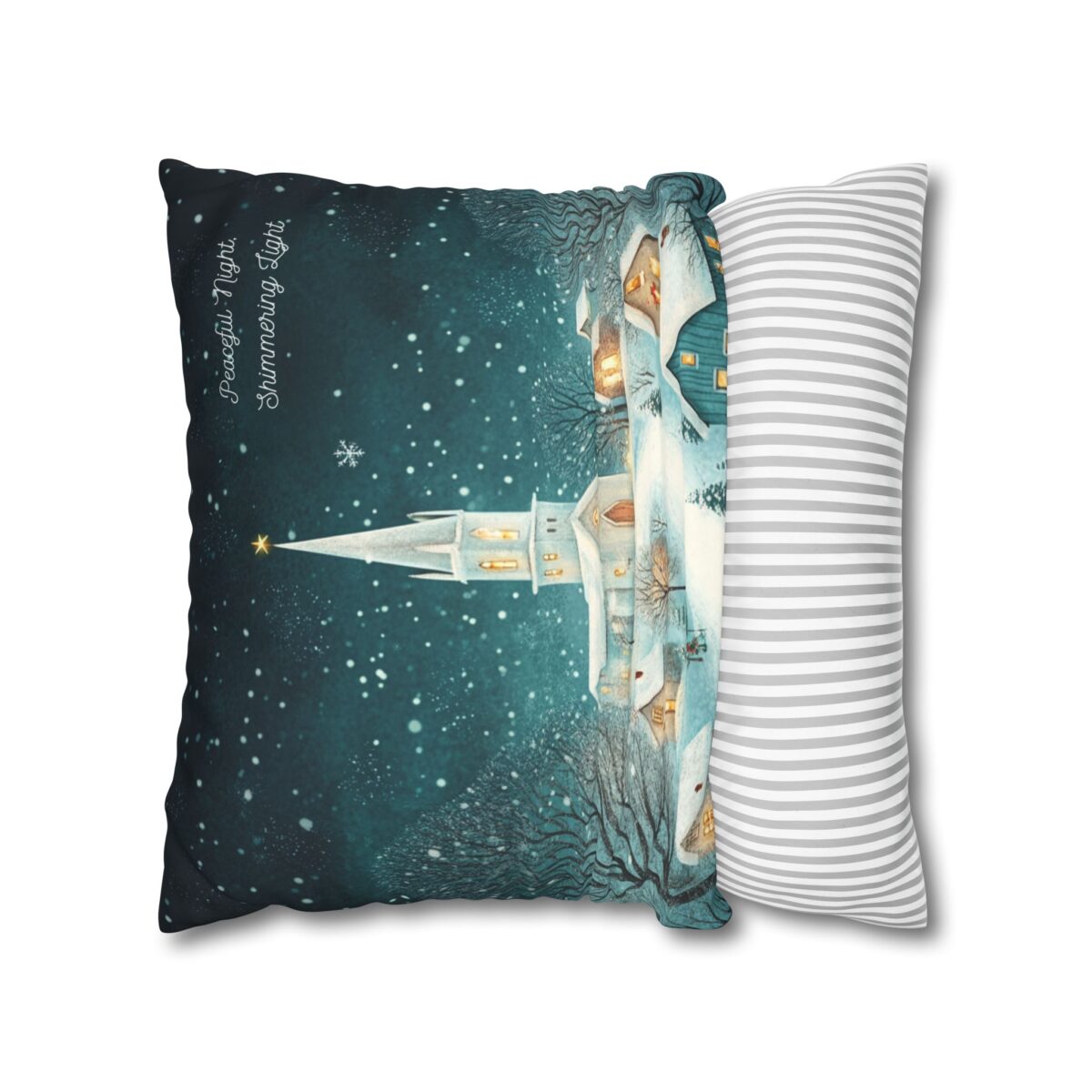 Peaceful night shimmering light Faux Suede Square Pillowcase - Image 10