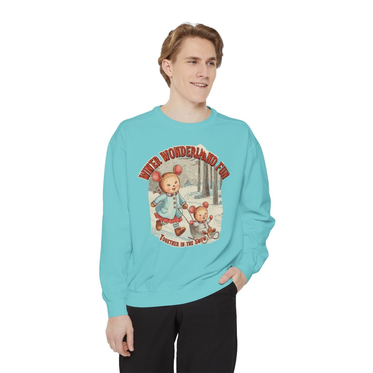Winter wonderland fun Unisex Garment-Dyed Sweatshirt - Image 15