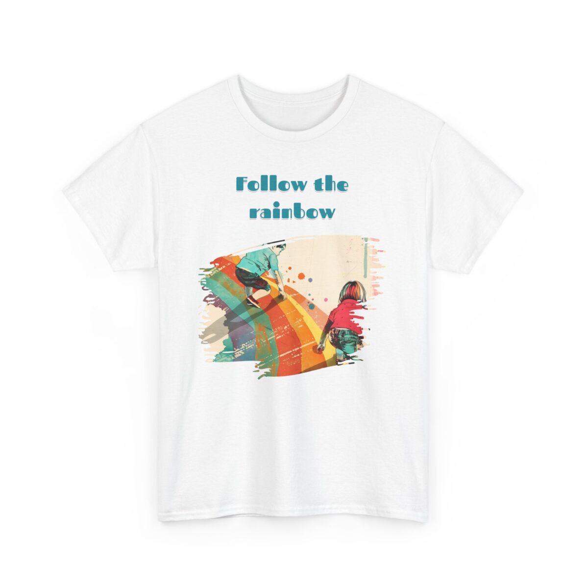 Follow the rainbow Unisex Heavy Cotton Tee - Image 3