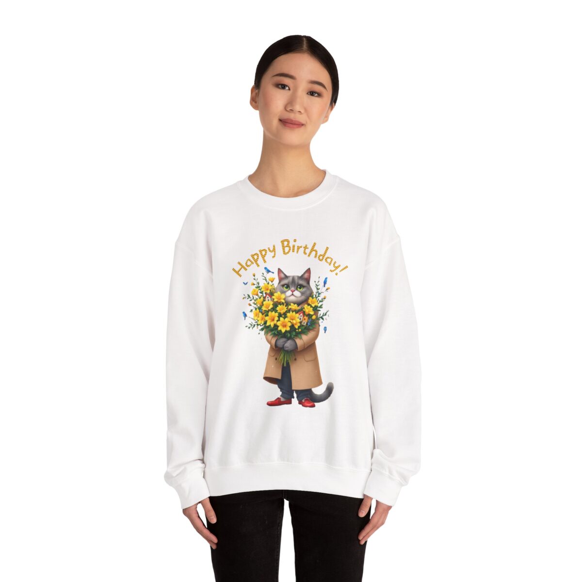 Happy Birthday! Unisex Heavy Blend™ Crewneck Sweatshirt - Image 4