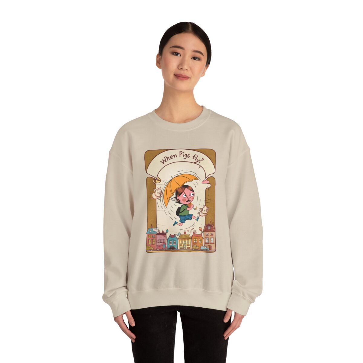 When pigs fly? Unisex Heavy Blend™ Crewneck Sweatshirt - Image 8