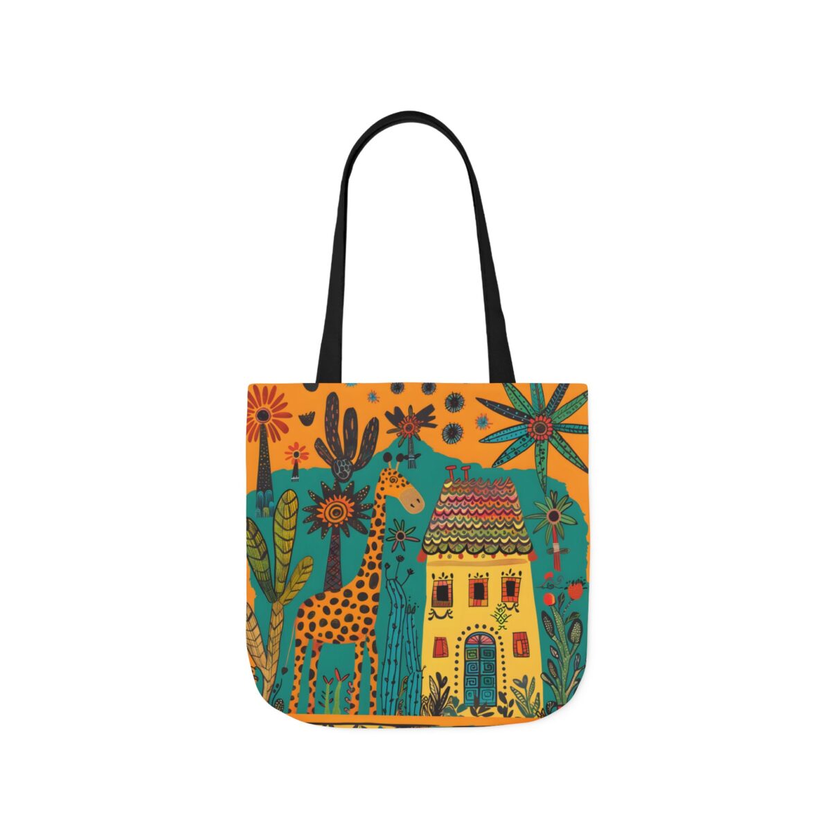 The giraffe that lives in my house Canvas Tote Bag, 5-Color Straps - Image 21