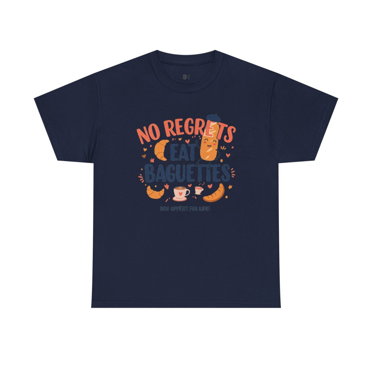 No Regrets Eat Baguettes Unisex Heavy Cotton Tee - Image 13