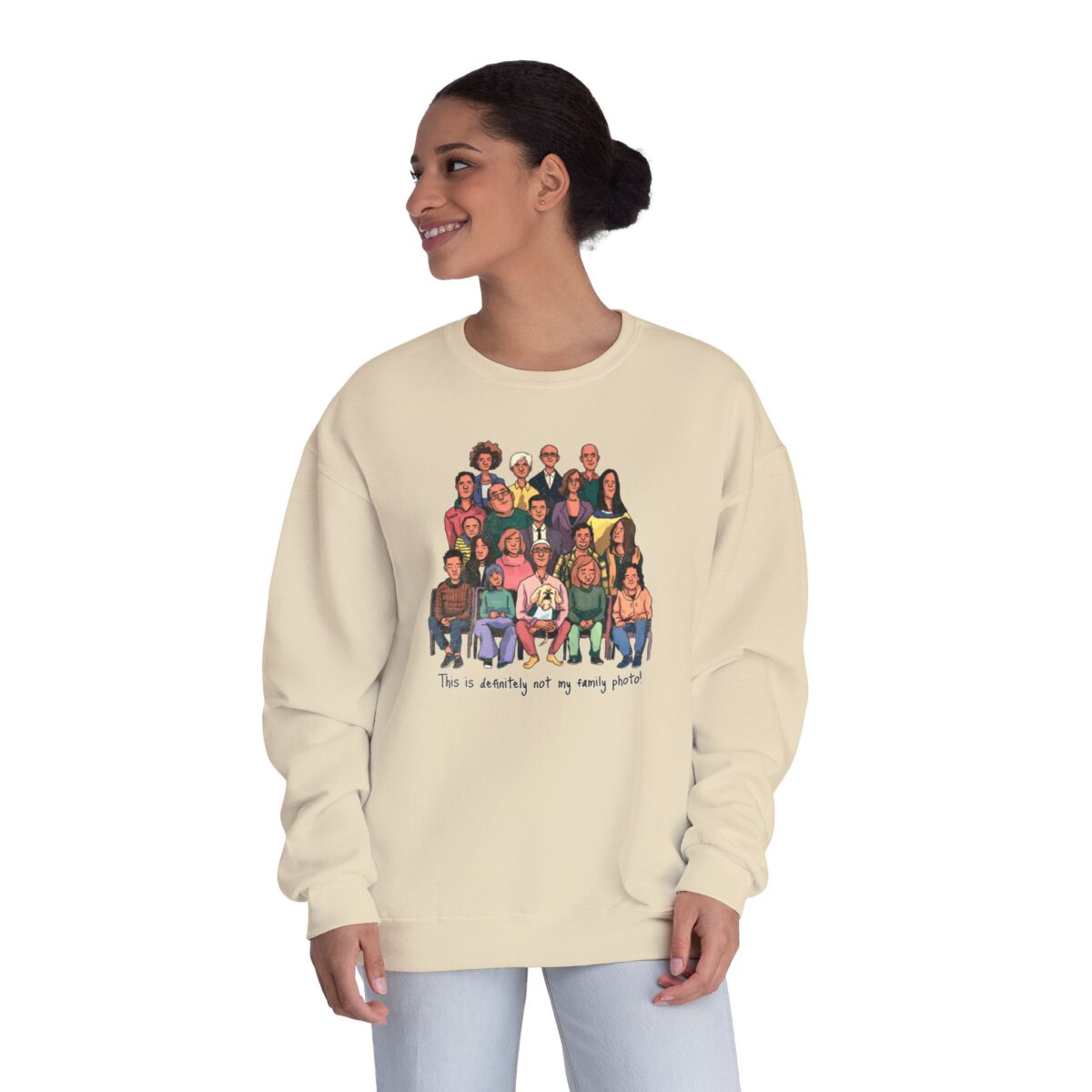 Definitely not my family photo Unisex NuBlend® Crewneck Sweatshirt - Image 8
