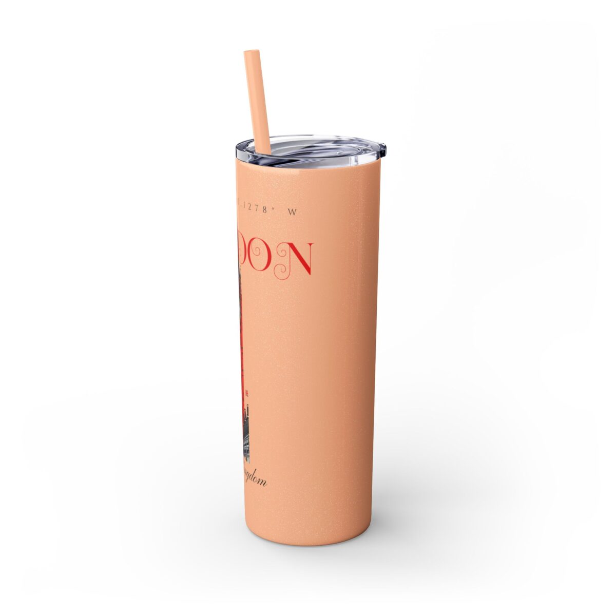 London Glitter Skinny Tumbler with Straw, 20oz - Image 8