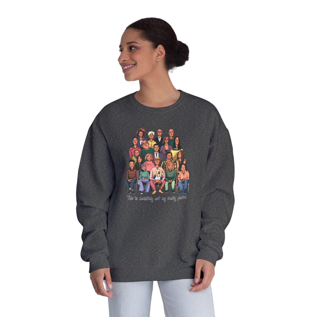 Definitely not my family photo Unisex NuBlend® Crewneck Sweatshirt - Image 4