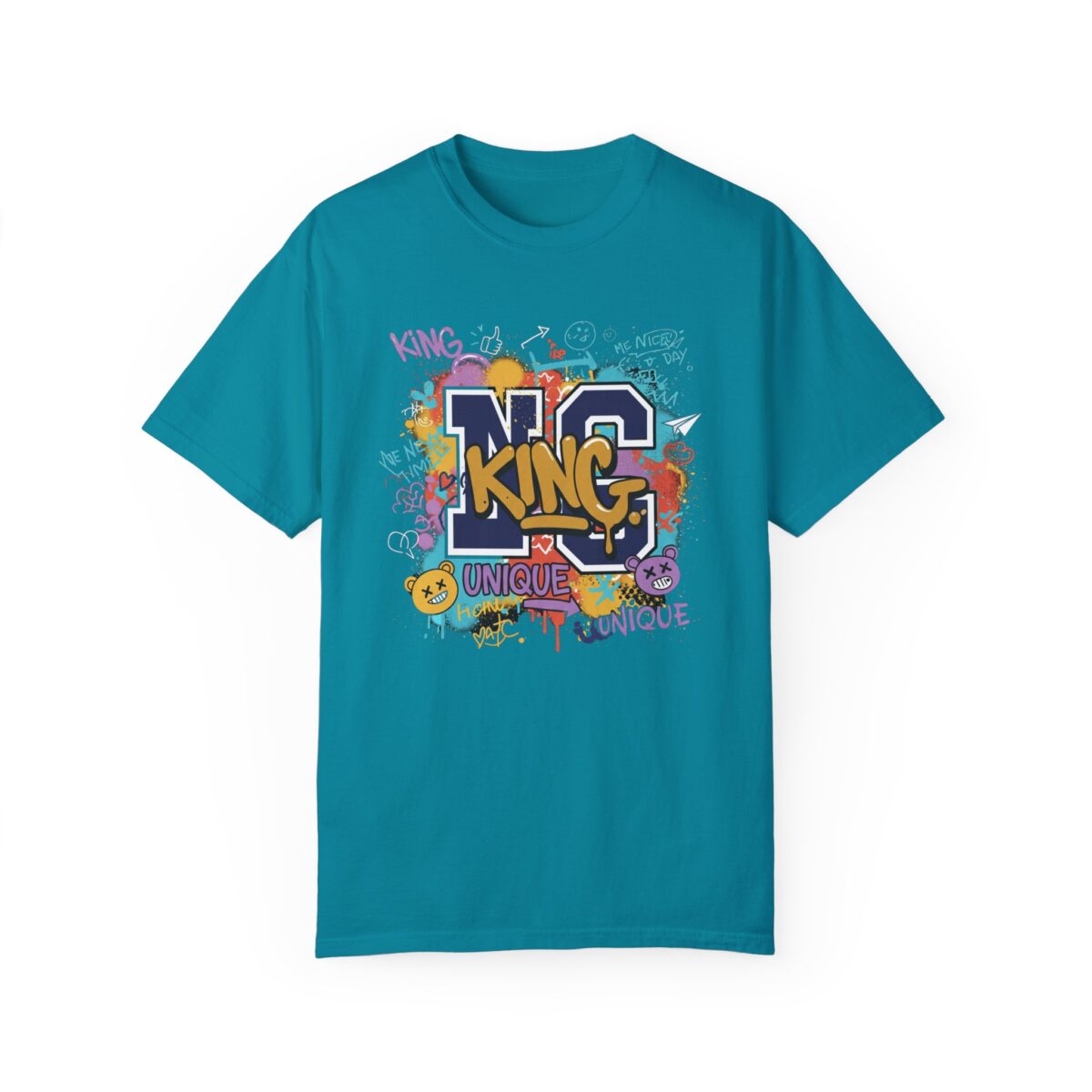 Unisex Garment-Dyed T-Shirt - Colorful 'King' Graphic Tee for Trendsetters