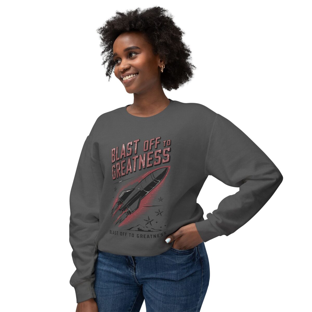 Blast off to greatness Unisex Lightweight Crewneck Sweatshirt - Image 19