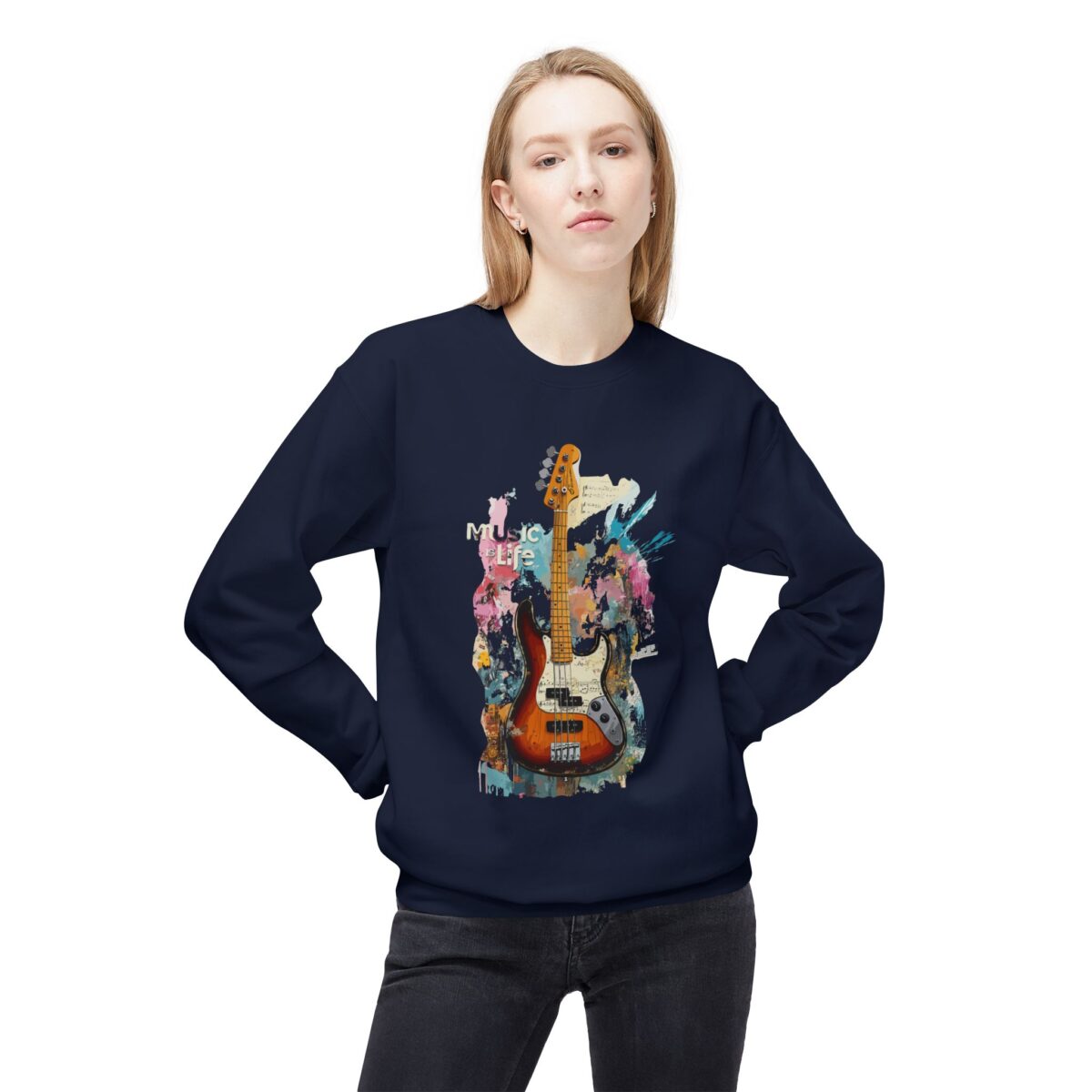 Music is life Unisex Midweight Softstyle Fleece Crewneck Sweatshirt - Image 11