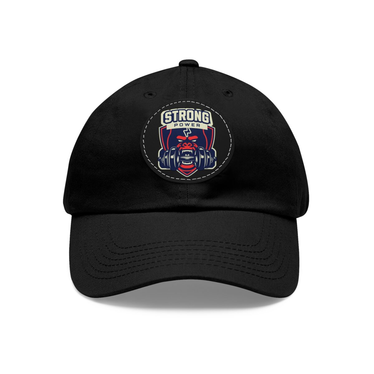 Strong Power Hat with Leather Patch (Round)