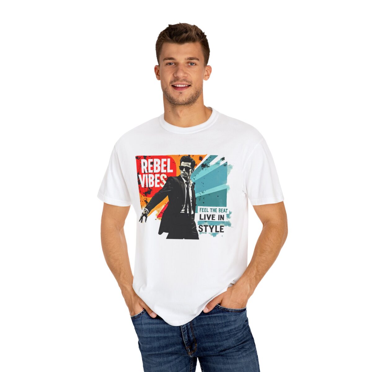 Rebel Vibes Unisex Garment-Dyed T-shirt - Live in Style - Image 4
