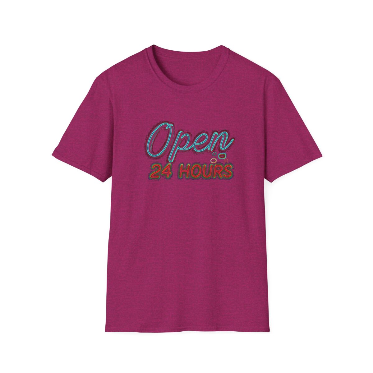 Open 24 Hours Unisex Softstyle T-Shirt - Casual Statement Tee - Image 5