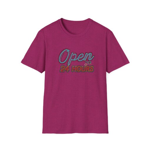 Open 24 Hours Unisex Softstyle T-Shirt - Casual Statement Tee - Image 5