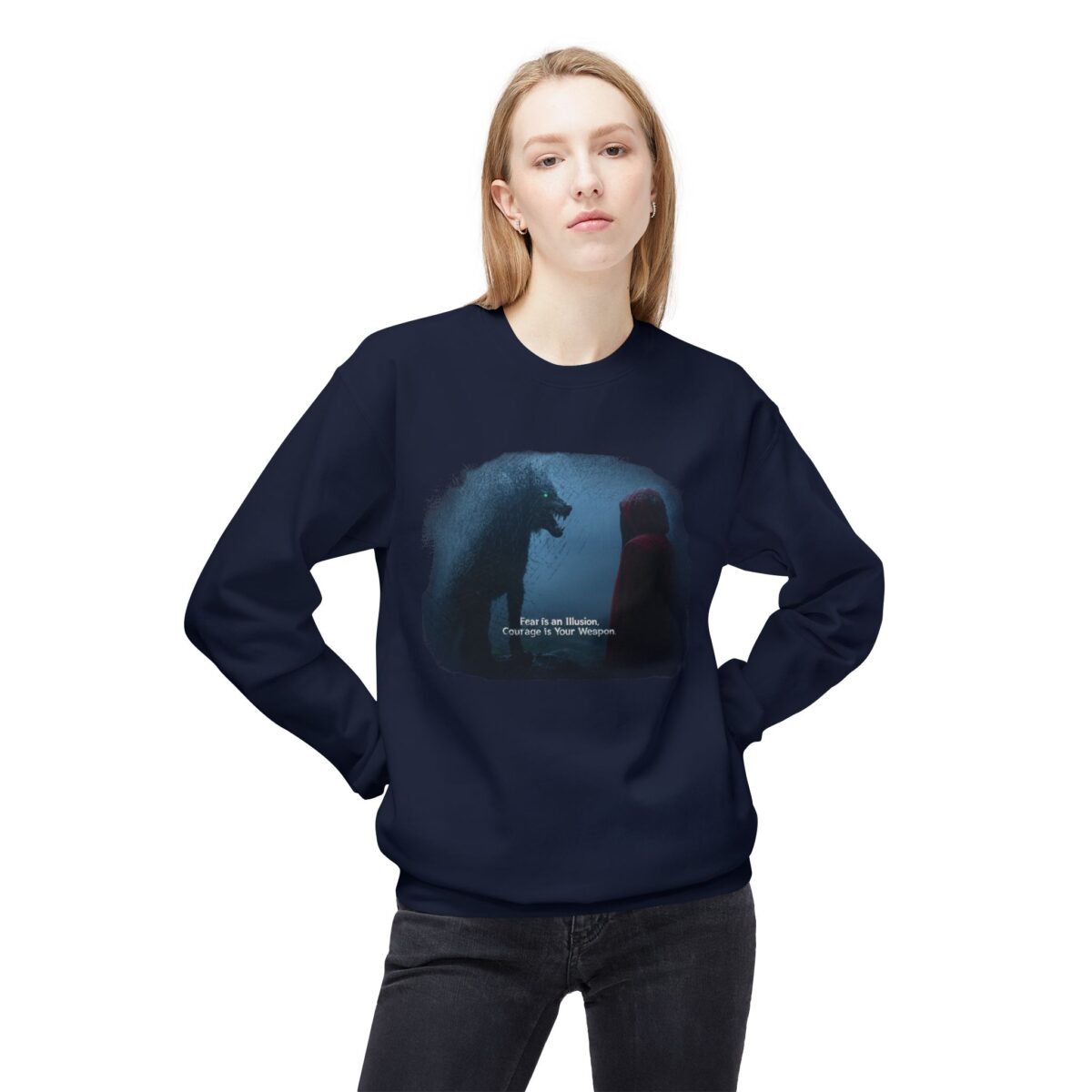 Fear is illusion Unisex Midweight Softstyle Fleece Crewneck Sweatshirt - Image 3