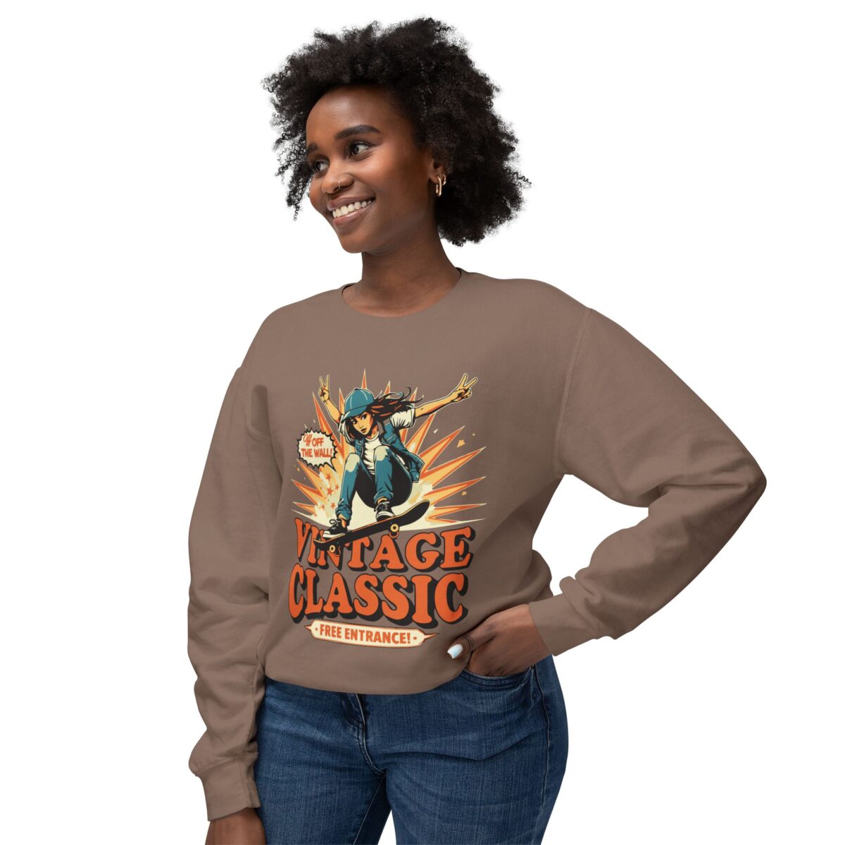 Vintage Classic Unisex Lightweight Crewneck Sweatshirt - Image 19