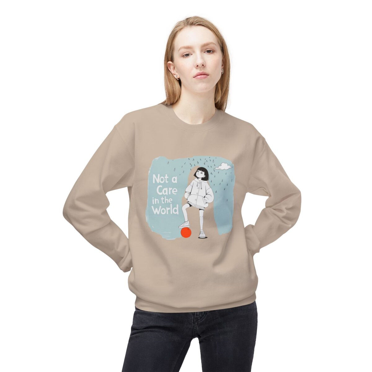 Not a care in the world Unisex Midweight Softstyle Fleece Crewneck Sweatshirt - Image 15