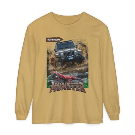 Monster car Unisex Garment-dyed Long Sleeve T-Shirt - Image 5