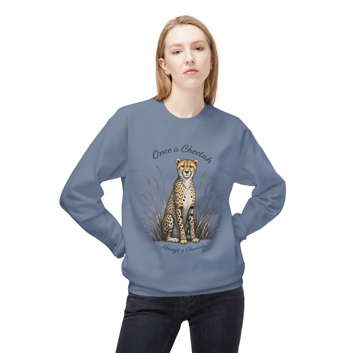 Always a cheetah Unisex Midweight Softstyle Fleece Crewneck Sweatshirt - Image 15