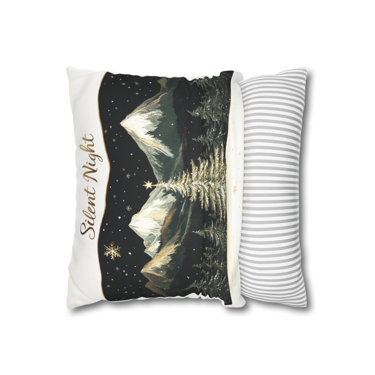 Silent night Faux Suede Square Pillowcase - Image 2