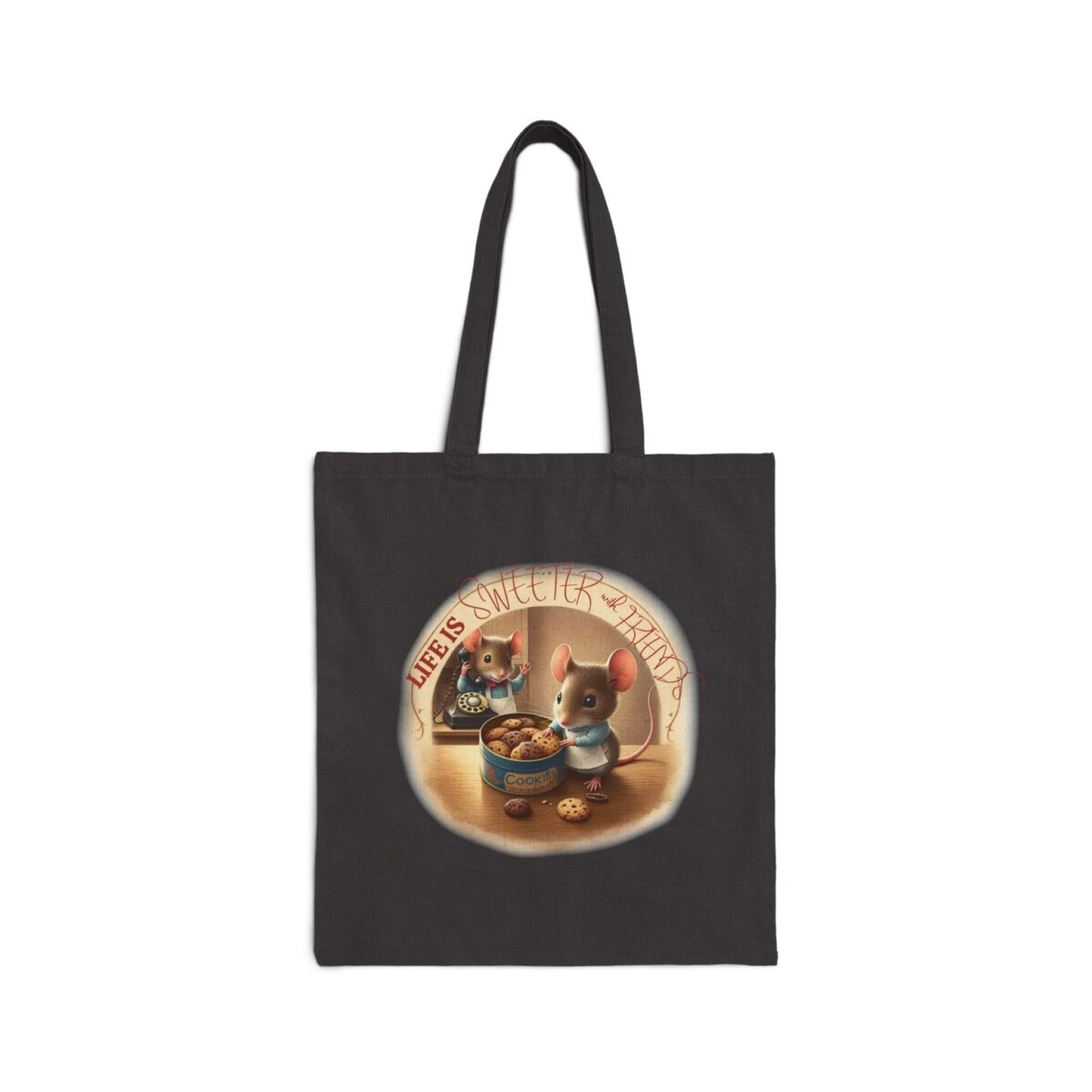 Life is sweeter with friends Cotton Canvas Tote Bag - Image 5