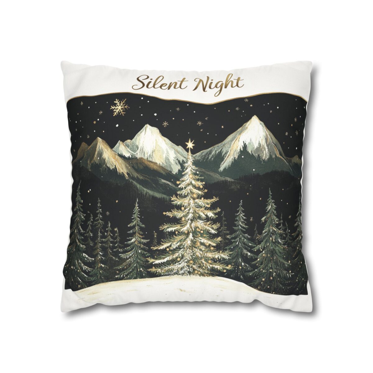Silent night Faux Suede Square Pillowcase - Image 5