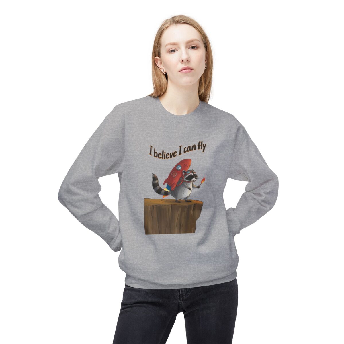 I believe I can fly Unisex Midweight Softstyle Fleece Crewneck Sweatshirt - Image 7