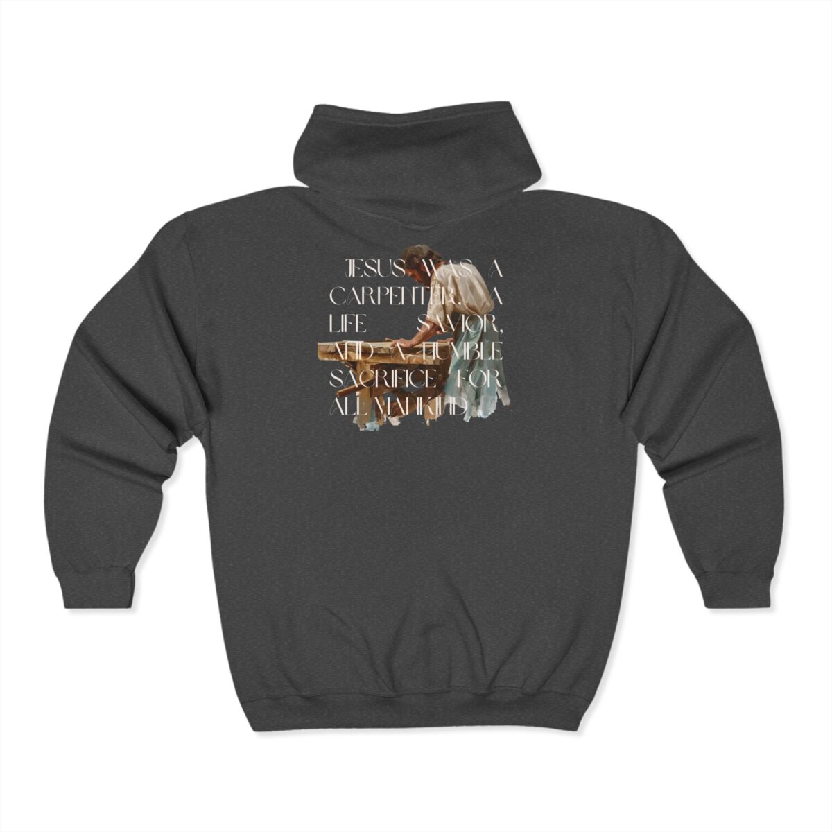 Jesus was a carpenter Unisex Heavy Blend™ Full Zip Hooded Sweatshirt - Image 4