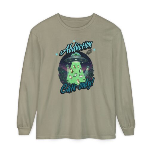 Abduction cats only! Unisex Garment-dyed Long Sleeve T-Shirt - Image 25