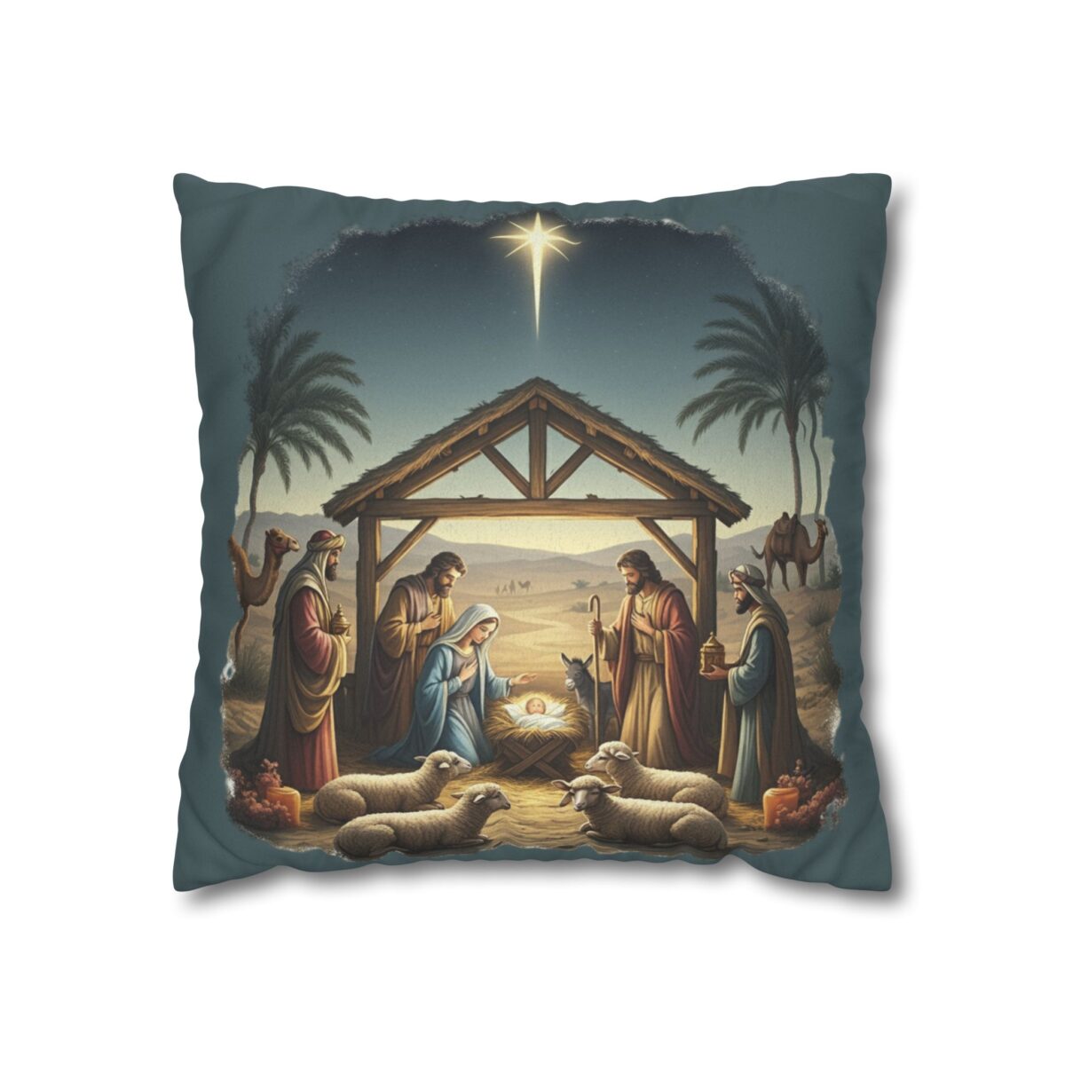 The baby was Jesus Faux Suede Square Pillowcase - Image 5
