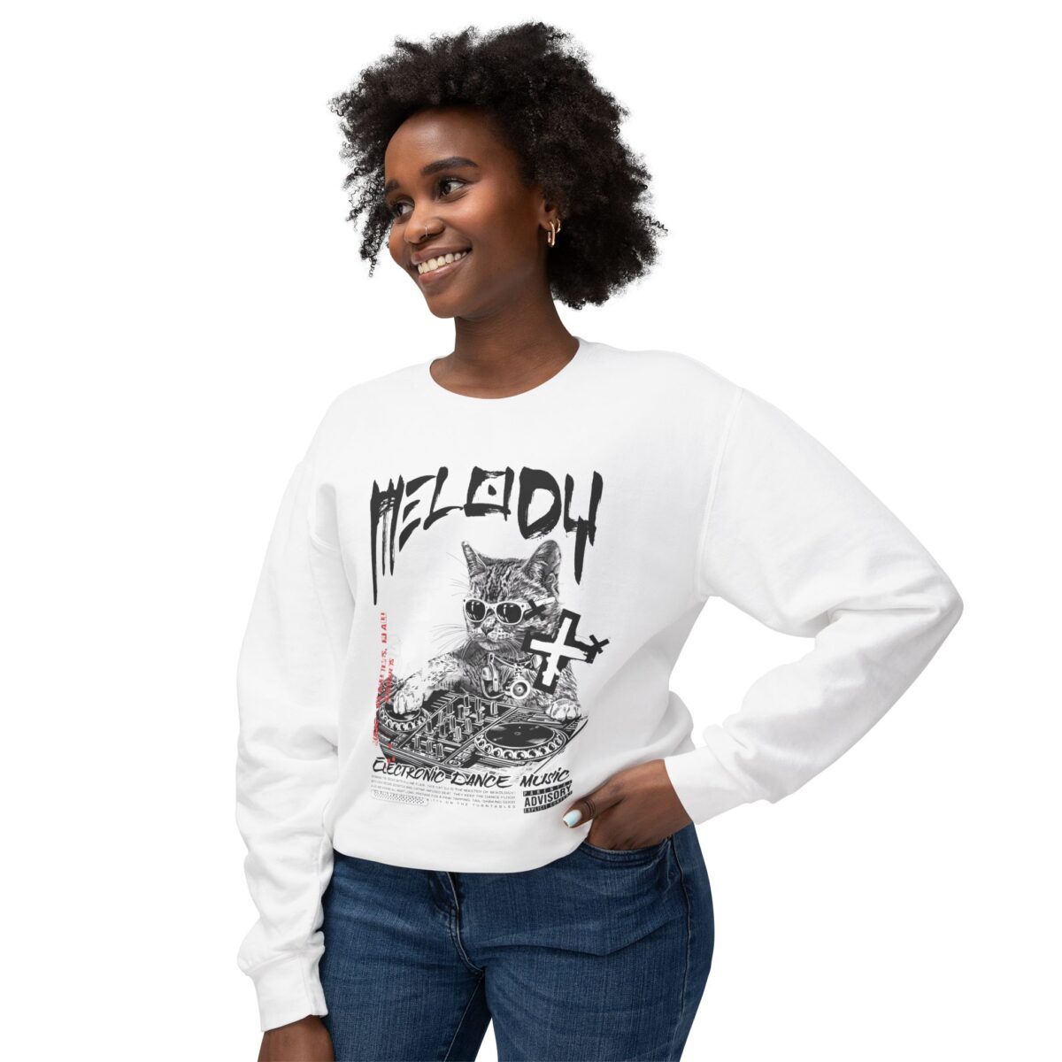Melody Unisex Lightweight Crewneck Sweatshirt - Image 3