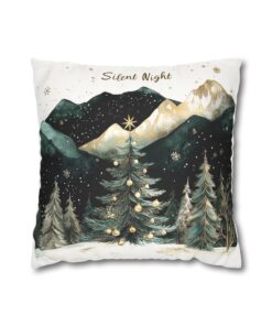 Silent night II Faux Suede Square Pillowcase