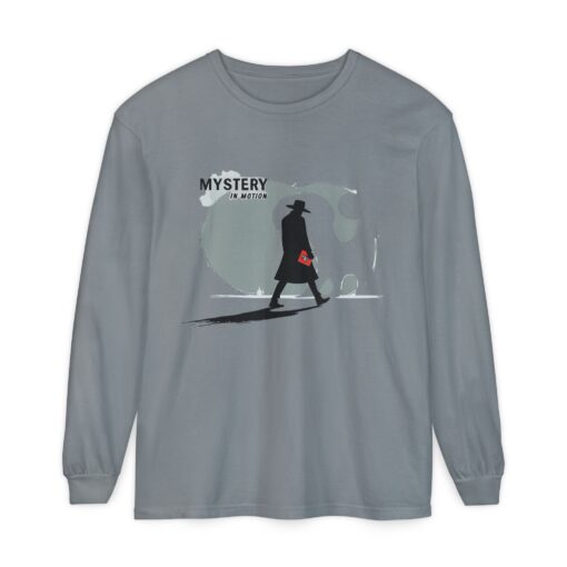 Mystery in motion Unisex Garment-dyed Long Sleeve T-Shirt - Image 9