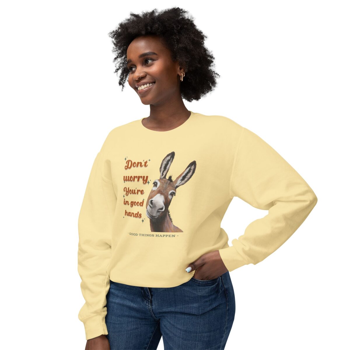 You're in good hands Unisex Lightweight Crewneck Sweatshirt - Image 19