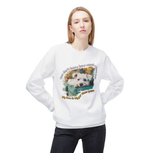 My love is bigger than yours Unisex Midweight Softstyle Fleece Crewneck Sweatshirt - Image 3
