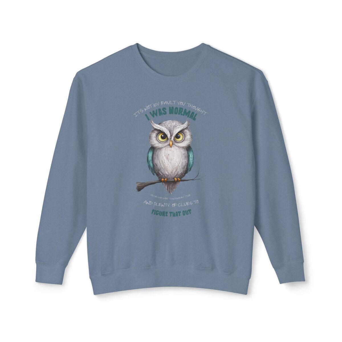 Quirky Owl's Message Unisex Lightweight Crewneck Sweatshirt - Image 17